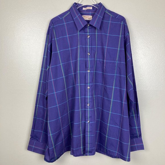 THE FOX COLLECTION - XL -  VINTAGE Purple Button Down Shirt - Picture 2 of 7